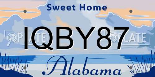 IQBY87 Alabama License Plate