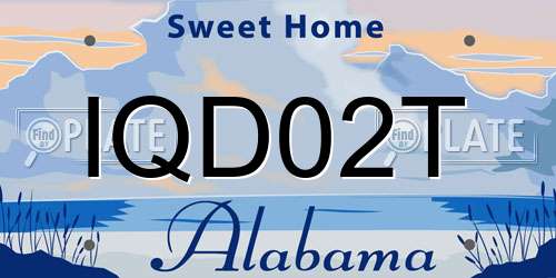 IQD02T Alabama License Plate