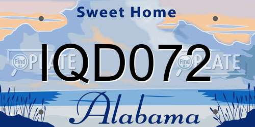 IQD072 Alabama License Plate