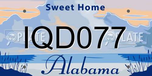 IQD077 Alabama License Plate