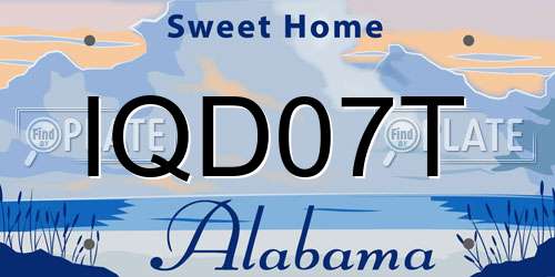 IQD07T Alabama License Plate