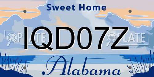 IQD07Z Alabama License Plate