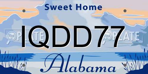 IQDD77 Alabama License Plate