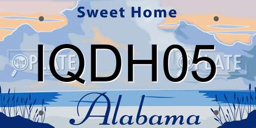 IQDH05 Alabama License Plate
