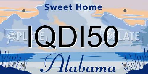 IQDI50 Alabama License Plate