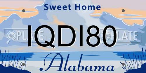 IQDI80 Alabama License Plate