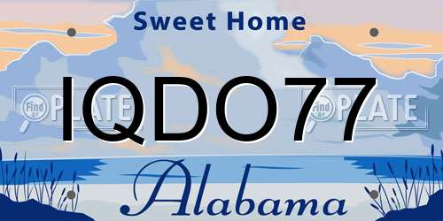 IQDO77 Alabama License Plate