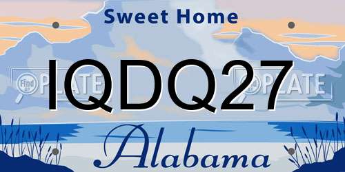 IQDQ27 Alabama License Plate