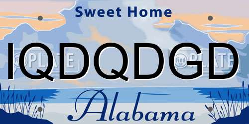 IQDQDGD Alabama License Plate