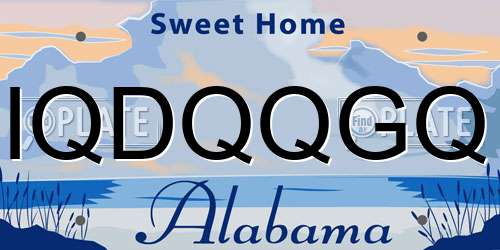 IQDQQGQ Alabama License Plate