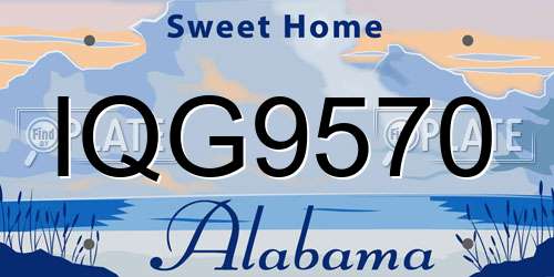 IQG9570 Alabama License Plate