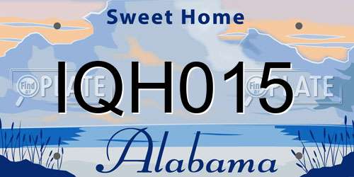 IQH015 Alabama License Plate