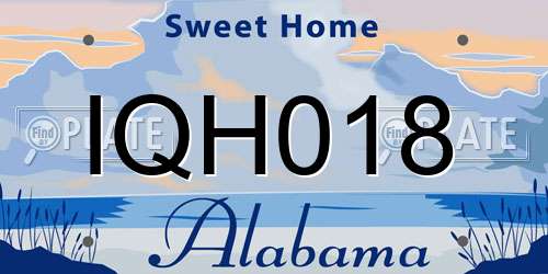 IQH018 Alabama License Plate