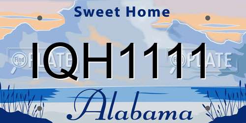 IQH1111 Alabama License Plate