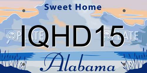 IQHD15 Alabama License Plate