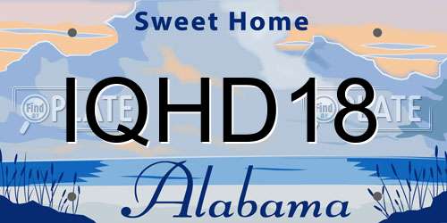 IQHD18 Alabama License Plate