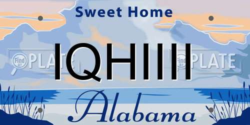 IQHIIII Alabama License Plate