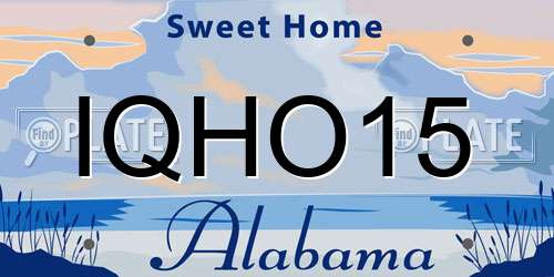 IQHO15 Alabama License Plate