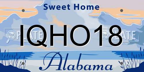 IQHO18 Alabama License Plate
