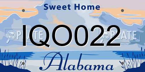 IQO022 Alabama License Plate