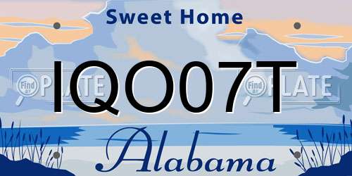 IQO07T Alabama License Plate