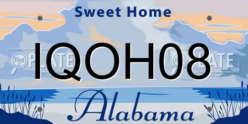 IQOH08 Alabama License Plate