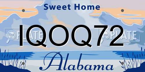 IQOQ72 Alabama License Plate
