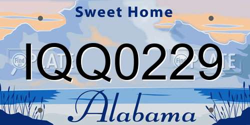 IQQ0229 Alabama License Plate