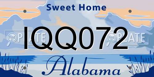 IQQ072 Alabama License Plate
