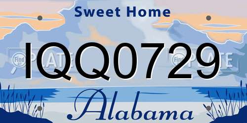 IQQ0729 Alabama License Plate