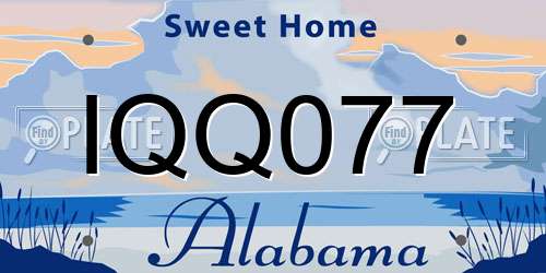 IQQ077 Alabama License Plate