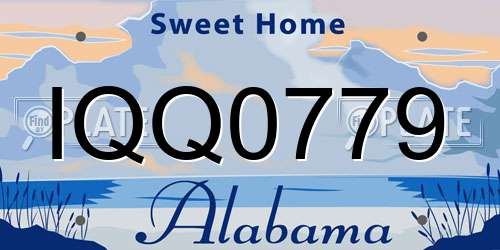 IQQ0779 Alabama License Plate