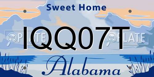 IQQ07T Alabama License Plate
