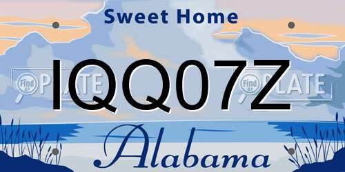 IQQ07Z Alabama License Plate
