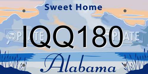 IQQ180 Alabama License Plate