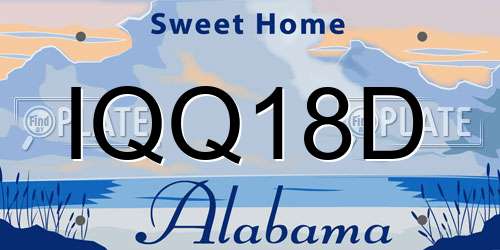 IQQ18D Alabama License Plate