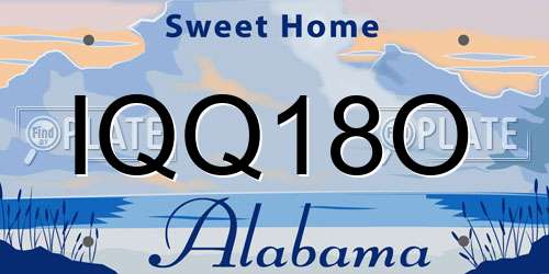 IQQ18O Alabama License Plate
