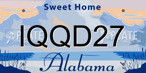 IQQD27 Alabama License Plate