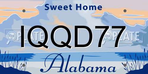 IQQD77 Alabama License Plate