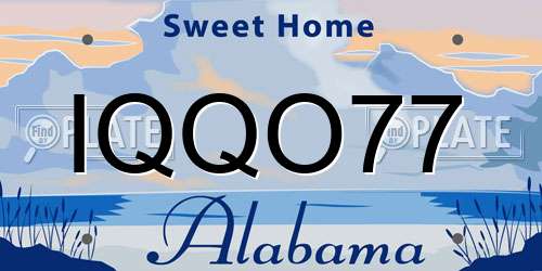 IQQO77 Alabama License Plate
