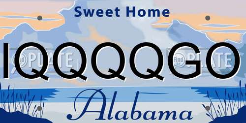 IQQQQGO Alabama License Plate