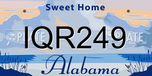 IQR249 Alabama License Plate