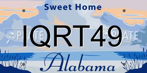 IQRT49 Alabama License Plate