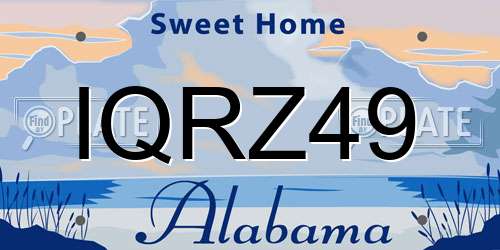 IQRZ49 Alabama License Plate