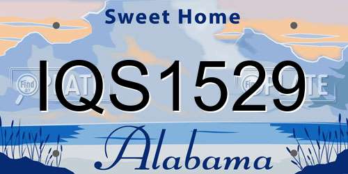 IQS1529 Alabama License Plate