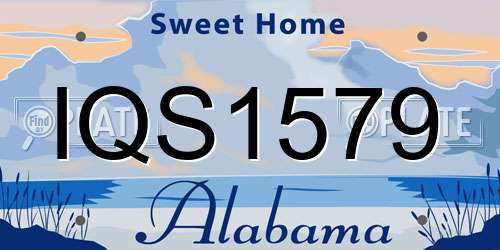 IQS1579 Alabama License Plate