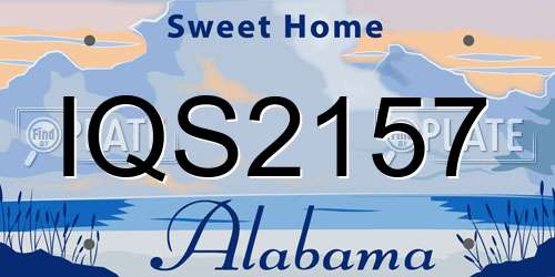 IQS2157 Alabama License Plate