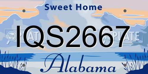 IQS2667 Alabama License Plate