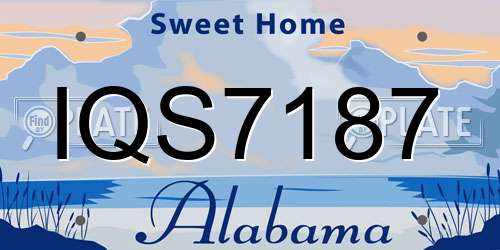 IQS7187 Alabama License Plate