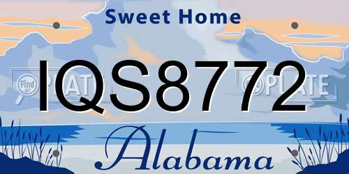 IQS8772 Alabama License Plate